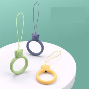Little Bear Style Liquid Silicone Ring Lanyard, Cute Ring Pendant, <b>USB</b> <b>Flash</b> <b>Drive</b> Lanyard, Short Liquid Mobile Phone Lanyard - Product Image 2