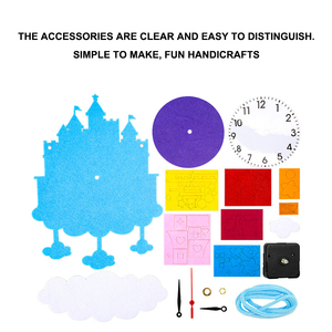 Kit <span class=keywords><strong>de</strong></span> Reloj <span class=keywords><strong>de</strong></span> Fieltro DIY para Niños, Juguete Educativo <span class=keywords><strong>de</strong></span> Aprendizaje del Tiempo, <span class=keywords><strong>Castillo</strong></span> Espacial, Actividad Hecha a Mano para Preescolar - Product Image 3