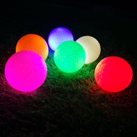 Ballon de golf électrique à LED lumineux à 3 couches, personnalisé avec logo OEM d'usine, motif multicolore, luminescent dans le noir