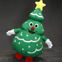 Costume de mascotte de sapin de Noël gonflable en peluche en gros Costume de mascotte de père Noël de personnage de dessin animé