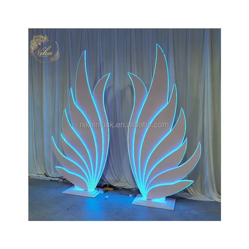 High Quality White Bird Shape With Led Light PVC Acrylic Wedding Backdrop Design For Wedding Decoration