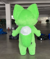 Vente en gros, promotion spéciale fêtes et vacances, costume de mascotte gonflable renard vert pour adulte, idéal pour les soirées et événements.
