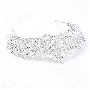 Couronnes de concours élégantes en cristal blanc baroque, diadèmes en zircon, bandeaux de mariée argentés, accessoires de coiffure pour femmes - Product Image 3