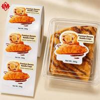 Étiquettes de boulangerie imperméables personnalisées avec logo, en rouleau, pour l'emballage des crêpes à la banane et à la Nutella, autocollants en papier synthétique
