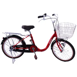 Bicicleta urbana urbana de aço 20\" para lazer, pedal automático de velocidade única com luz comum e freio duplo V para passeios de viagem e lazer