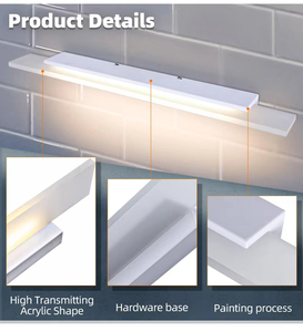 Lámpara de Pared LED Minimalista, Cuerpo Rectangular de Aluminio Blanco, Luz Cálida, Iluminación para Espejo de Baño, IP44 Impermeable, Montaje Superficial - Product Image 3