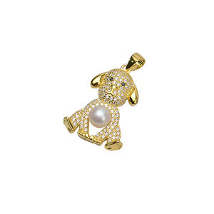 Colgante de Plata de Ley S925 con Diseño de Perro del Zodiaco, Estilo Han, para Mujer, con Base para Perla Vacía de 6-7 mm, Accesorios para Mujer, 574 - Product Image 5