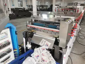 Machine de fabrication de sacs rayés, entièrement automatique, Machine de fabrication de sacs à fermeture éclair, Machine de scellage à trois côtés