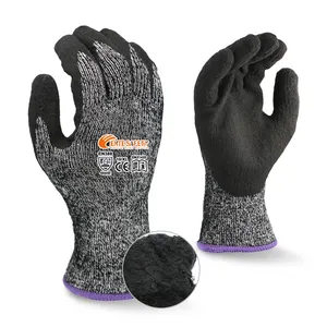 ENTE SAFETY Winter Thermal 10gauge acrílico Terry látex espuma guantes resistentes al corte duraderos A5 guantes de trabajo de seguridad para jardinería