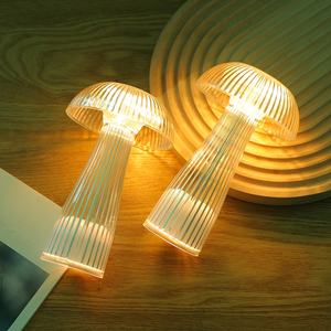 Lámpara de mesa moderna de medusas de setas de cristal remoto nuevo transfronterizo para <span class=keywords><strong>Amazon</strong></span> Nightlight ambiente decorativo - Product Image 1