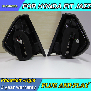 ไฟท้ายรถยนต์ LED สำหรับ Honda Fit Jazz,ไฟท้ายสีดำทั้งหมดไฟติดด้านหลังไฟสัญญาณสำหรับรถยนต์รุ่น <span class=keywords><strong>Hatchback</strong></span> 2009ปี2010 - Product Image 3