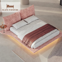 BLAINE cadre de lit double de luxe Queen/King Size cadre en bois de style italien moderne meubles de chambre à coucher maison hôtel adapté