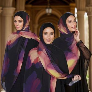 Nuevo Estilo Popular, Pañuelos Largos Étnicos de Chifón con Estampado de Serigrafía para Mujeres, Hijabs Musulmanes, Pañuelo para la Cabeza con Estampado de Leopardo - Product Image 1