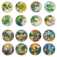 Art Flower Diamond Art Coasters Set 5D DIY Bloemendesign Schilderset Antislip Maat M 1mm Dikke Diamant Coaster met Houder