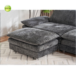 Modern Living Room L-Shaped Sectional <strong>Sofa</strong> <strong>Set</strong> with Ottoman Modular Velvet Design Hotel Use <strong>Long</strong> <strong>Couch</strong> - Product Image 2