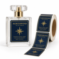 Autocollant en vinyle imperméable avec logo en feuille d'or personnalisé, rouleau d'autocollants pour flacon de parfum, impression adhésive professionnelle pour étiquettes de parfum