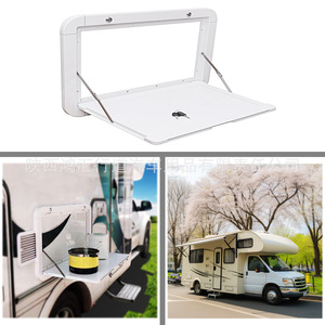 External Folding <b>Table</b> Aluminum Alloy <b>Wall</b> <b>Mounted</b> RV <b>DINING</b> <b>Table</b> With Lockable Shelf For Outdoor Use - Product Image 4