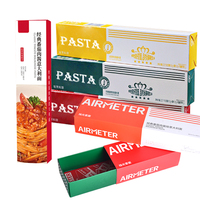 Conception personnalisée, imprimé, durable, prêt à sec, pâtes et nouilles Bucatini Emballage en papier Boîte inférieure à verrouillage automatique avec fenêtre coupée
