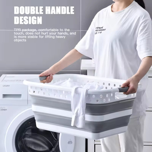 Cesto per Bucato Pieghevole <span class=keywords><strong>da</strong></span> 38L, Grande Capacità, in Plastica con Manici per Casa e <span class=keywords><strong>Bagno</strong></span> - Product Image 6