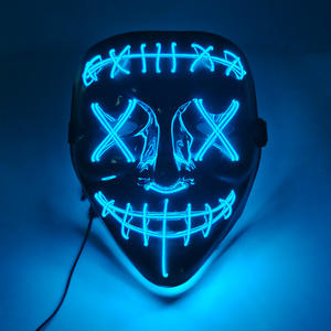 Halloween LED Purge Neon Light up Máscara Disfraces Cosplay Máscara con LED Mujeres Hombres Decoración <span class=keywords><strong>de</strong></span> Halloween Máscara que brilla intensamente <span class=keywords><strong>de</strong></span> cara completa - Product Image 6