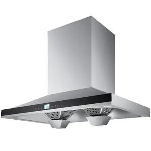 European-style T-shaped island-style open kitchen countertop and ceiling range hood