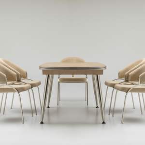 Juego de Mesa de Comedor Moderno Rosse, MDF, Rectangular, Plegable, 6 Plazas, Muebles de Restaurante, Estructura Metálica, Diseño Duradero, Turquía - Product Image 1