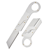 Couteau de camping multifonctionnel en acier inoxydable haute dureté 60-61HRC, couteau pliant mécanique d'extérieur à lame droite