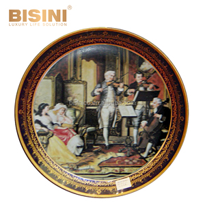 Real oro antiguo Floral adornado Palacio actuación Musical de placa de porcelana para la decoración de la pared - Product Image 1