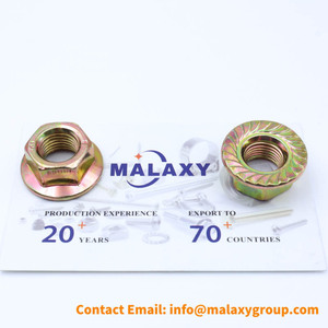 Tuerca de brida hexagonal dentada Malaxy DIN 6923 con cabeza hexagonal y acabado de zinc endurecido, tuercas hexagonales de seguridad con brida dentada - Product Image 2