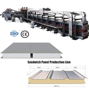 Ligne de production de panneaux sandwich en mousse de polystyrène EPS, laine de roche à profil personnalisé, machine à panneau sandwich en continu à froid - Product Image 1