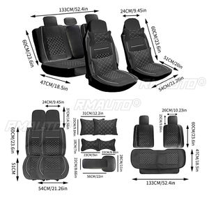 Juego de 11 Fundas Protectoras para Asientos de Coche, Cojín de Asiento de Cuero PU, Fundas para Asientos de Automóviles, Almohada Lumbar - Product Image 6