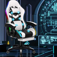 Nouvelle chaise de jeu en cuir populaire de Turquie avec lumière LED RVB chaise de jeu pc cinq étoiles chaise de bureau d'ordinateur de Massage de luxe