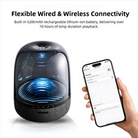 Haut-parleur sans fil 240W 2.1 canaux, trois voies, subwoofer 5 pouces, grille transparente, son stéréo, rechargeable, 2 modes d'éclairage dynamique