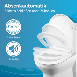 Siège de toilette en plastique blanc à fermeture douce, couvercle WC avant à fermeture lente, installation facile, remplacement de siège de salle de bain - Product Image 5