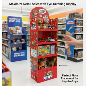 Exhibidor de Cartón Personalizable para Juguetes |   Exhibidor de Figuras de Pie para Piso |   Expositor para Figuras de Acción y Tiendas de Modelismo - Product Image 6