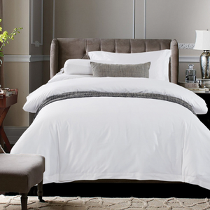 Sang trọng hiện đại 100% cotton 450tc tất cả các mùa tấm ga trải giường đôi Vua Kích thước đồng bằng <span class=keywords><strong>bedding</strong></span> Set - Product Image 2