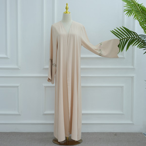 Traje árabe islámico de manga larga informal con bordado Abaya abierto elegante para <span class=keywords><strong>mujer</strong></span> para invierno, verano y otoño, estilo musulmán - Product Image 3