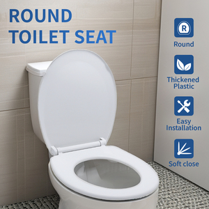Modern O/V Shape Slim PP <strong>Toilet</strong> <strong>Seat</strong> Set Simple <strong>Quick</strong> <strong>Release</strong> with Slow Drop Easy Operation American Round WCtoile <strong>Seat</strong> Cover - Product Image 1