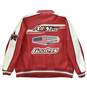Blouson <span class=keywords><strong>aviateur</strong></span> en cuir de mouton français de qualité supérieure, sur mesure, style américain, broderie pour hommes, streetwear, veste en cuir - Product Image 6