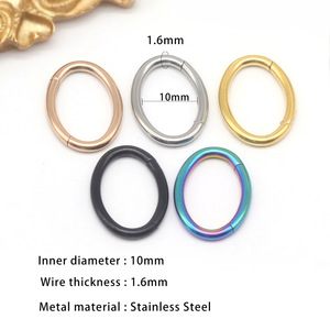 Oval Open <b>Nose</b> <b>Ring</b> Earrings 316 Stainless Steel Black Rainbow Gold Rose Gold <b>Silver</b> For Piercing Jewelry Gift - Product Image 3