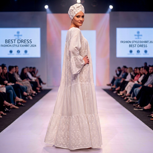 Vestido Kaftán Maxi de Algodón Blanco de Lujo con Bordado, Estilo Africano Dashiki con Encaje Floral y Mangas Abullonadas, Elegante para Ocasiones Especiales - Product Image 5