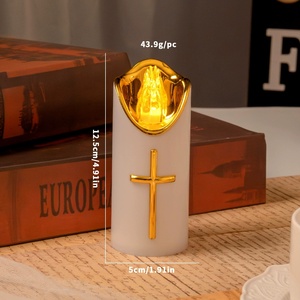 Lampe de cimetière d'extérieur Lumière d'Halloween Église Prière Bougies <span class=keywords><strong>LED</strong></span> en plastique électroniques sans fumée Fonctionnant sur piles - Product Image 6