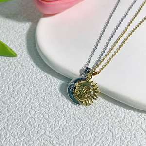 魅力防变色硬币饰品日月吊坠项链吊坠 - Product Image 3