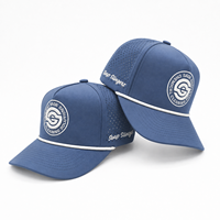 5-delige golfpet met gepersonaliseerde borduring, OEM, lage minimale bestelhoeveelheid, premium katoenen touwhoed, verstelbare gesp, retro, unisex