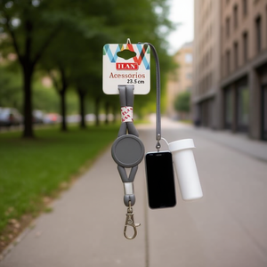 Ilan Accessories Cordino da 23,5 cm con gancio per telefono e bottiglia, colore grigio - Product Image 3