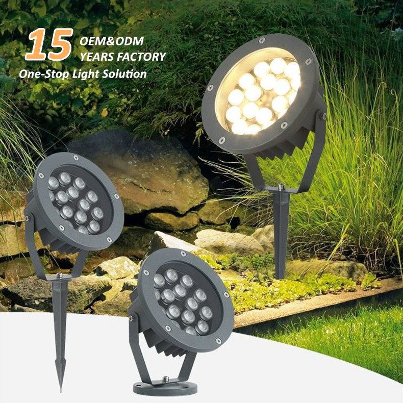 IP65 Waterproof RGB RGBW High Power Outdoor Garden Floodlight 6W 9W 12W 15W 18W 24W 36W LED Spike Lights