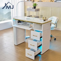 Table de manucure individuelle avec collecteur de poussière pour salon de beauté
