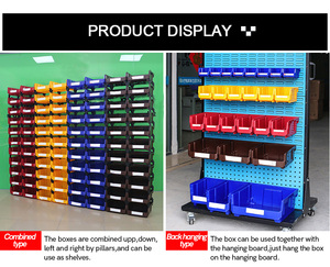 Contenitori di Stoccaggio Pieghevoli in Plastica <span class=keywords><strong>a</strong></span> Due Livelli, Design Industriale, Organizzatori per Vestiti, Scarpe, Gioielli, Alimenti e Spezie - Product Image 4