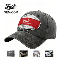 Casquette de mode vintage unisexe réglable avec logo brodé personnalisé, effet vieilli et franges, pour homme