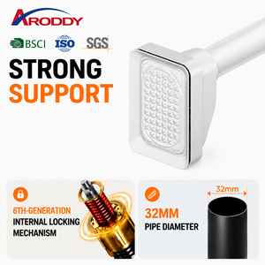 ARODDY Tringle à rideaux robuste en acier au carbone de 32 mm, brevetée, 29,5-43,3 pouces, sans perçage, anti-flexion, pour usage intensif, fournie par OEM - Product Image 1